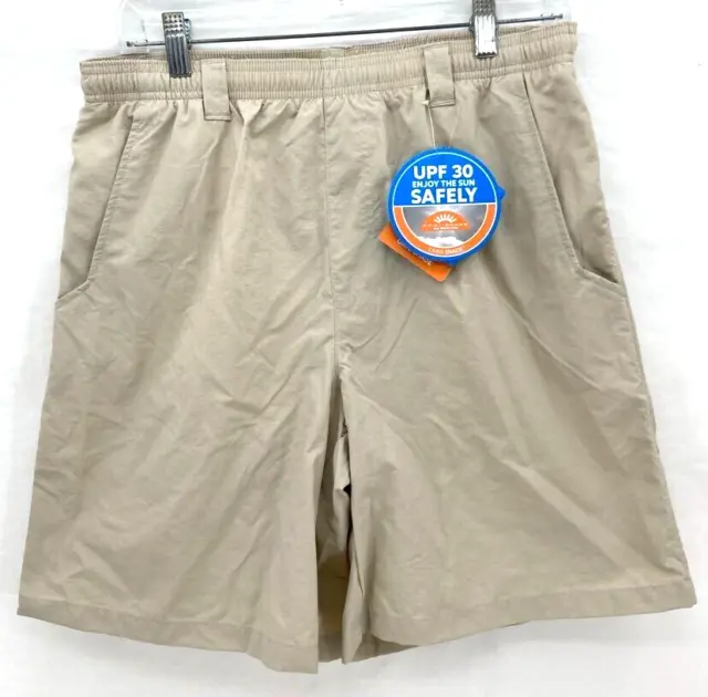 NEW Columbia PFG Backcast 8" Omni-Shade Drawstring Water Shorts Tan Men M