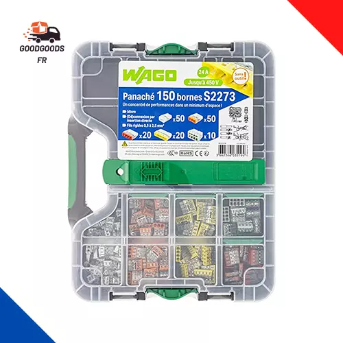 Malette De 150 Bornes De Connexion S2273 2,3,4,5 Et 8 Entrées Pour Fils Rigides