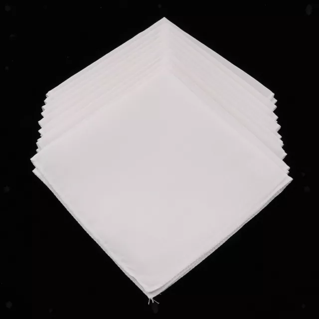 10x Ladies Womens White Cotton Handkerchiefs, Wedding Party Pocket Hankies,