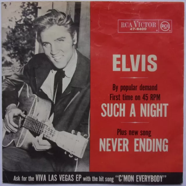 ELVIS PRESLEY "Such a night / Never ending" SP 7" Germany original 1964