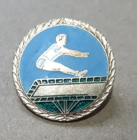 TRAMPOLINING Vintage Enamel Pin Badge, Gymnastics, Trampoline, Good Quality