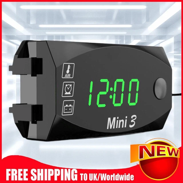 Misuratore di tensione digitale 12V display digitale 3 in 1 voltmetro LED universale utile