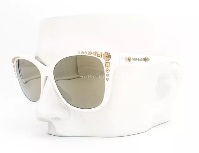 Versace MOD 4270 401/5A Sunglasses White with Gold Embellishments Gold Mirrored