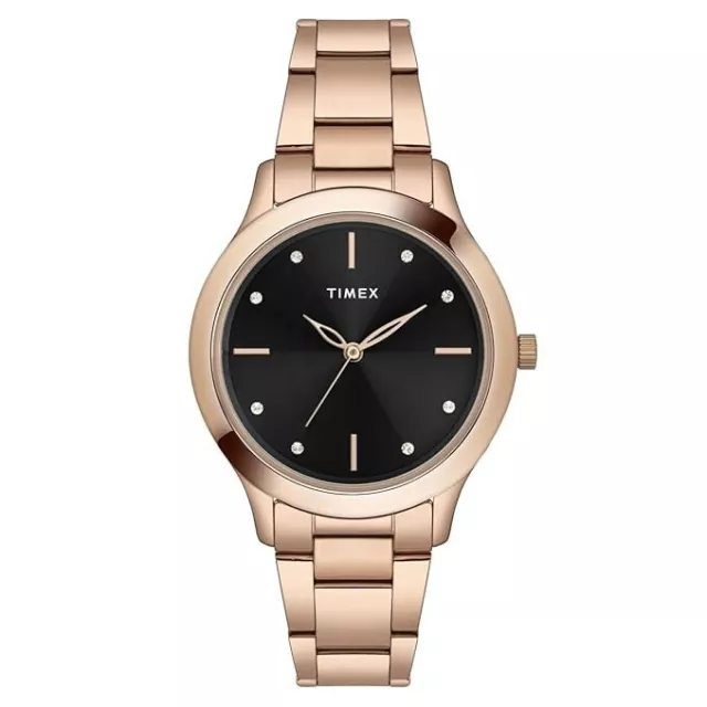 Timex Analog Black Dial Women's Stainless Steel Watch - TWEL98SMU06