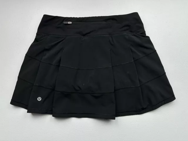 Lululemon Pace Rival Skirt Skort Womens 4 Black Athletic Running Tennis Golf