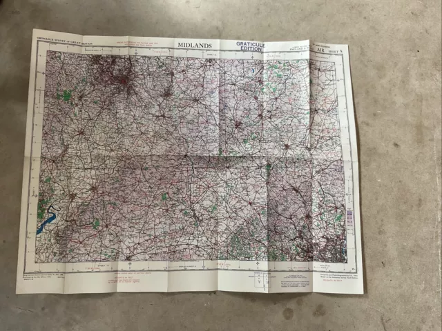 ordnance survey air map midlands 1944 ww2 sheet 8