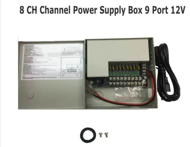 8 Channel Port 12 Volt DC CCTV Power Supply For Security Camera PS-DC1205P9