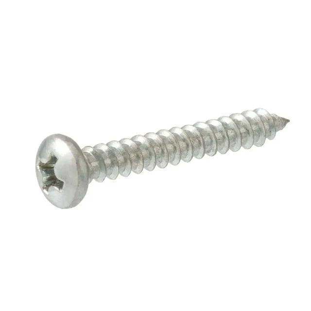 Everbilt #7 x 3/8 in. Tornillo de chapa de zinc con cabeza de pan Phillips (paquete de 125)