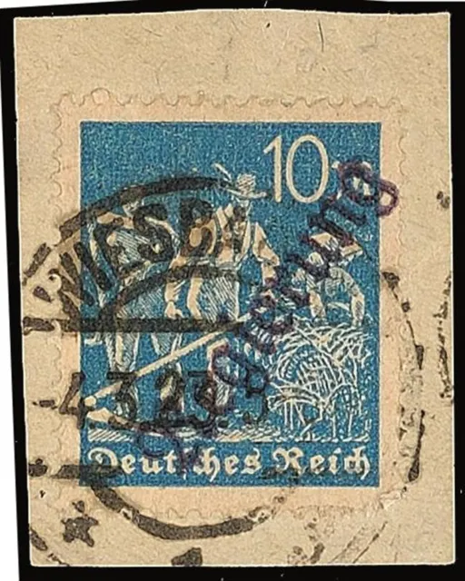 6799) Kontrollaufdrucke Wiesbaden 10IIa Briefstück signiert Peschl BPP