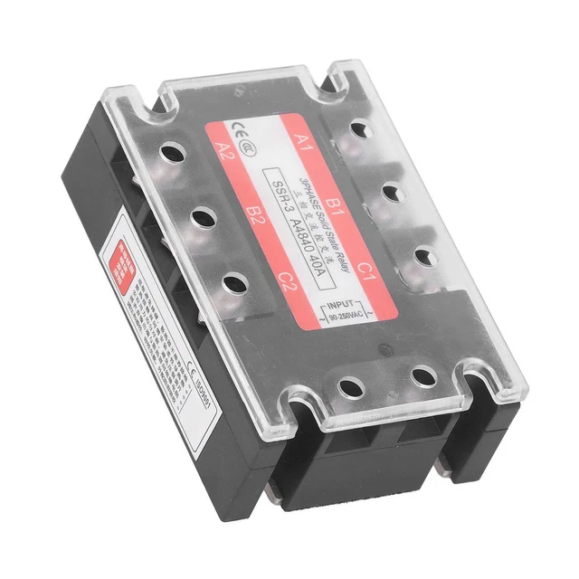 3 Phase Solid State Relay 40A LED Indicator AC To AC 90250V Input 24480V