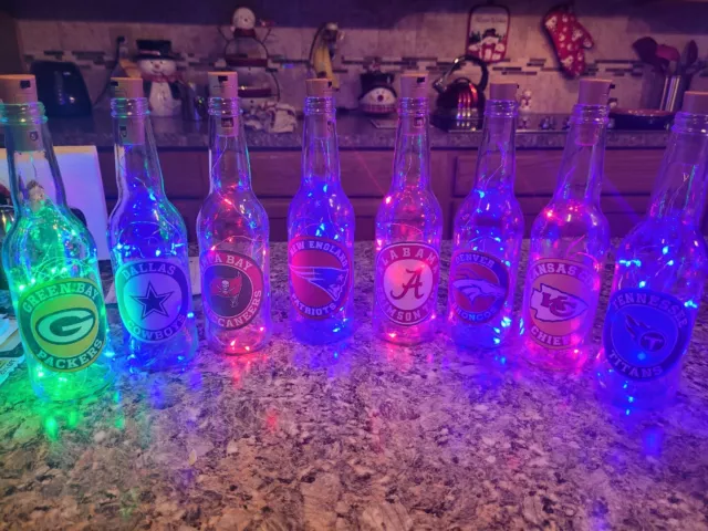2023 Nfl Team Logo Lighted Bottles Brand New Great Gift Idea !!!!
