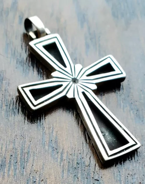 James Avery Retired Unisex Large Cross Pendant Sterling Silver with JA Box!