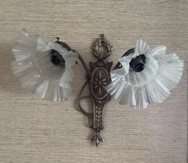 ancienne applique murale bronze double éclairage occasion