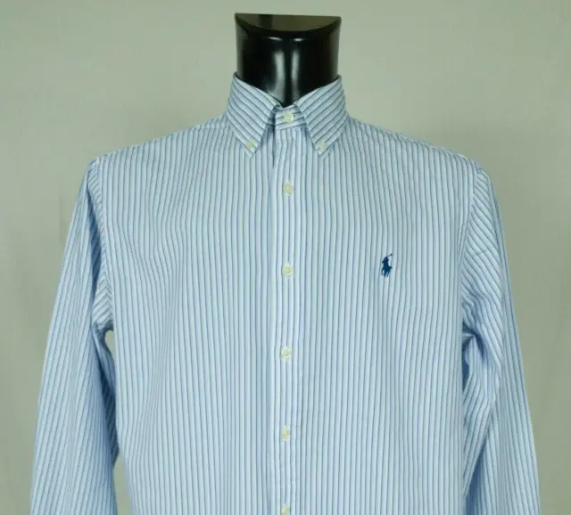 .. Chemise Ralph Lauren Manches Longues Coton Taille L Vgc