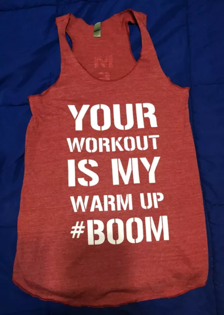 YOUR WORKOUT IS MY WARM UP BOOM Alternative Earth Womens Tank Top - Red - Size M