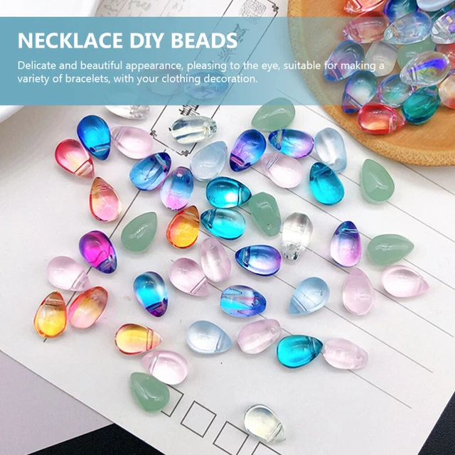 100pcs Glas Handwerk Wasser Tropfen Zarte Schmuck Machen Perlen DIY Lose Perlen 12