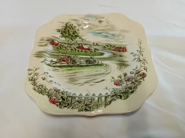 Vintage Johnson Brothers The Road Home square 19cm 7 1/2 inch salad plate