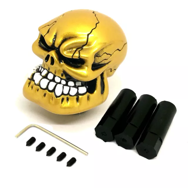 Gold Skull Head Universal Car Truck Manual Stick Gear Shift Knob Lever Shifter