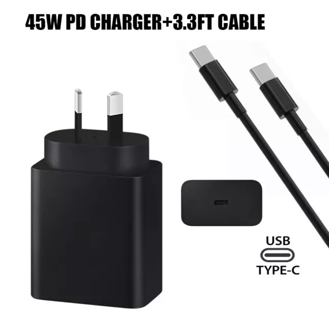 45W Super Fast Charger Power Adapter for Samsung S23 S22+ Ultra Z Fold Flip 4/3