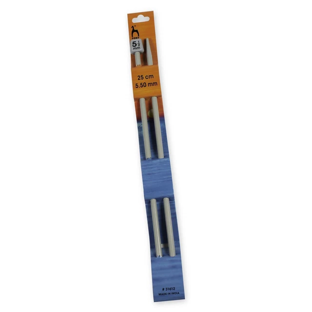 Pony Knitting Needles / Pins - 25cm long Single Point  - 5.5mm