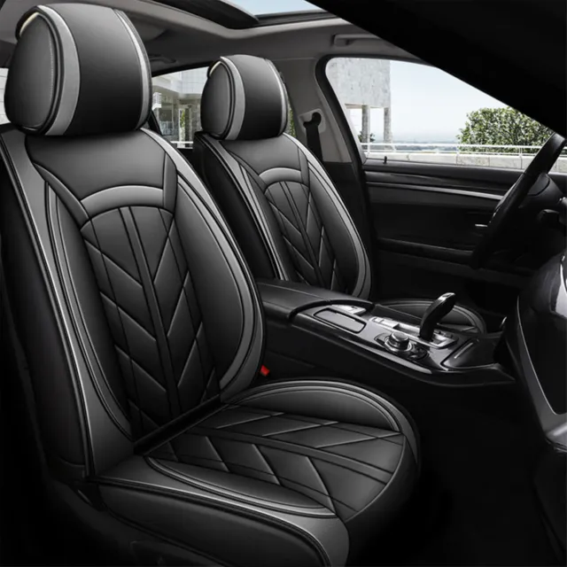 Grey PU Leather Front Car Seat Covers Cushion For Kia Ceed Sorento Soul Sportage