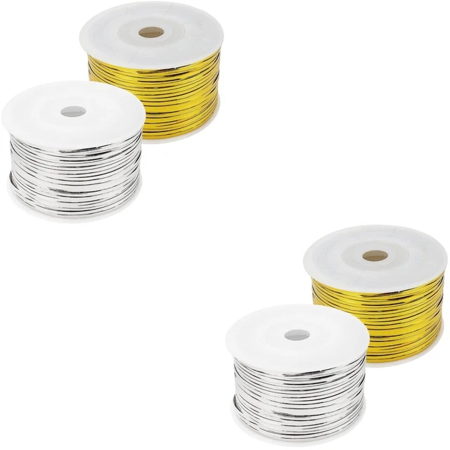 2 rollos corbatas de embalaje favores metálicos de fiesta corbatas de pan bolsa de dulces corbatas