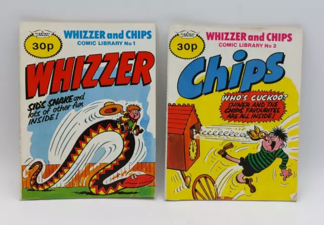 Whizzer and Chips Comic Library No 1 and No 2 Vintage Comic Books Collectable