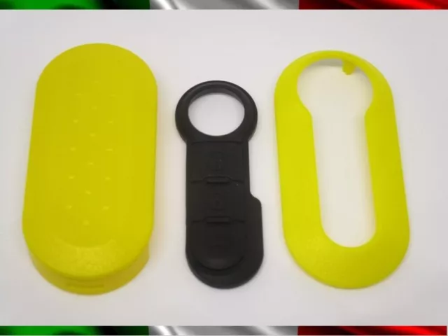 Cover Guscio Chiave + Tasti Fiat 500 Punto Bravo Panda 500L Giallo Lancia Delta