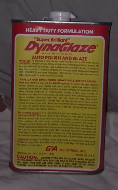 Vintage DYNA GLAZE Auto Polish and Glaze NOS Unused New Old Stock 3