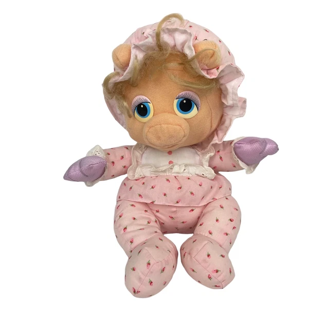 Muppet Babies Miss Piggy 12" Stuffed Plush Hasbro Softies Pampers Vtg 1984