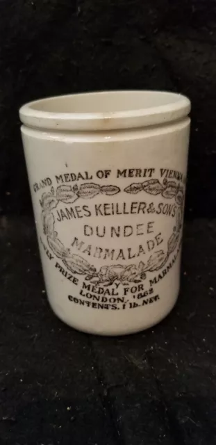 Maling James Keiller & Sons Dundee Marmalade Jam Wax Sealer Crock Pot Jar