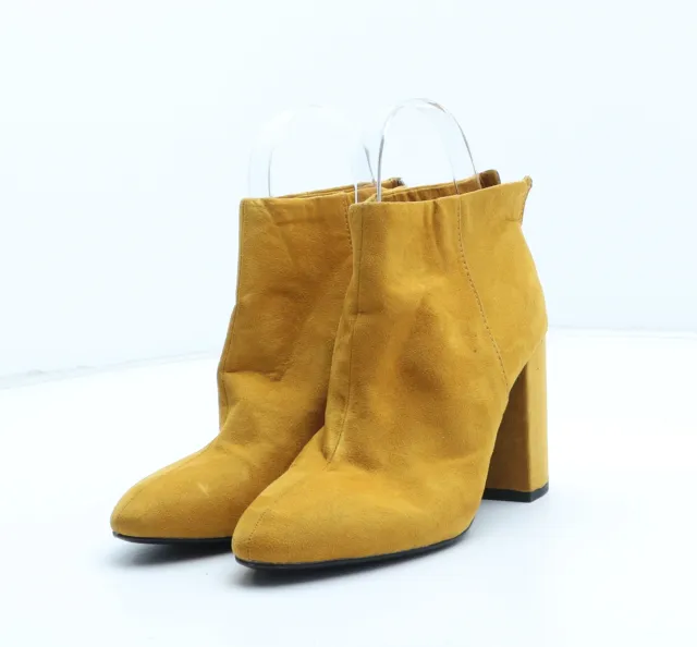 Pull&Bear Womens Yellow Synthetic Bootie Boot UK EU