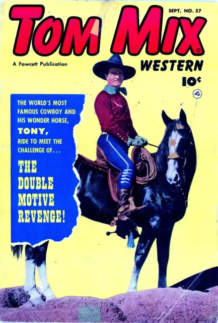 Tom Mix Western #57 Drug Story Golden Age Fawcett September 1952 **!