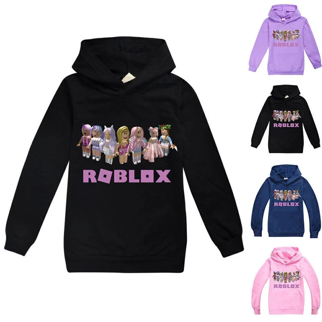 Felpa con cappuccio top con cappuccio bambino bambina stampa Roblox casual felpa pullover abbigliamento