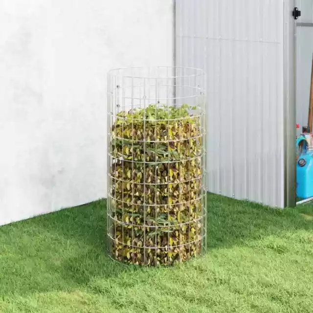 Galvanised Steel Garden Composter Open Grid Design Compost Container Rustproof