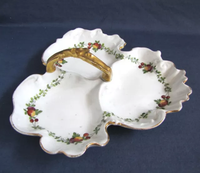 Ancien Serviteur Mendiant en Porcelaine - Plat à Compartiments