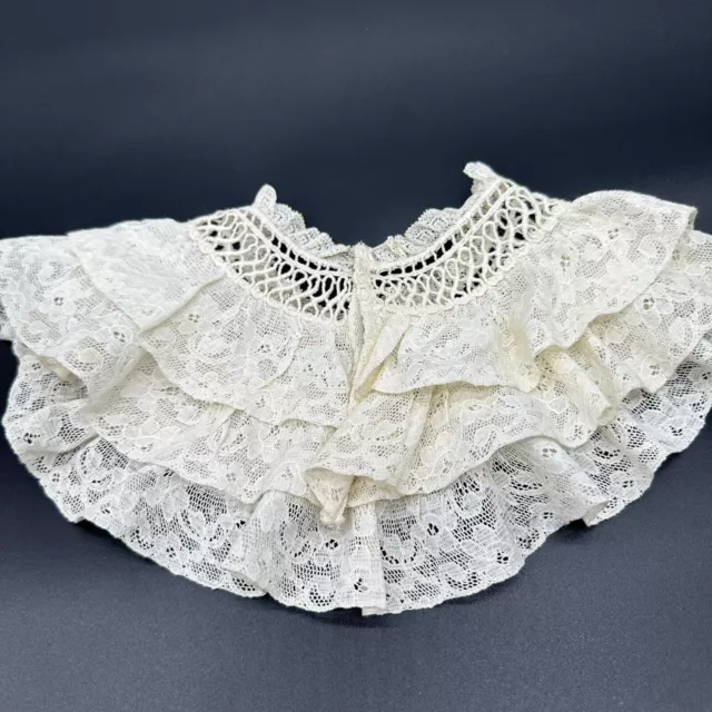 Lace Antique Collar Victorian Handmade Crochet Edwardian Cream Ivory  READ