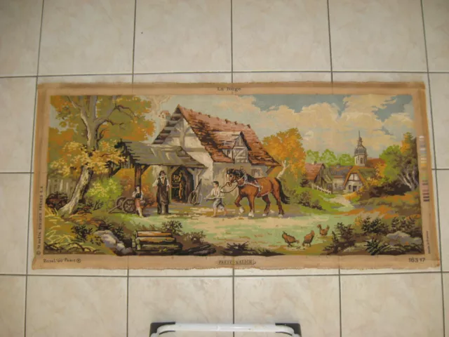 " la forge de PAETZ - KALICH  " 1m15cmx49cm 17réf4306 canevas FINI Paris France