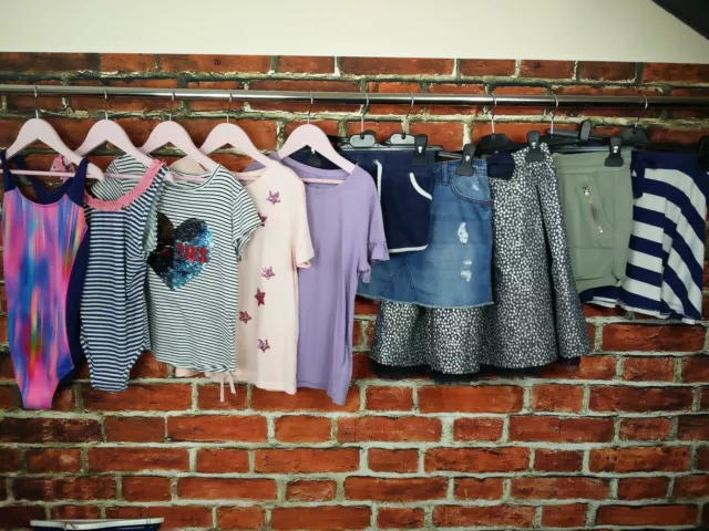 GIRLS BUNDLE AGE 10 H&M NEXT etc  STARS STRIPES SUMMER T-SHIRT SHORTS SWIM 140CM