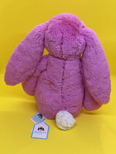 Transparent Pink Rabbit JELLYCAT BASHFUL HOT Pink Bunny - medium (retired) - BNWT - slightly ...