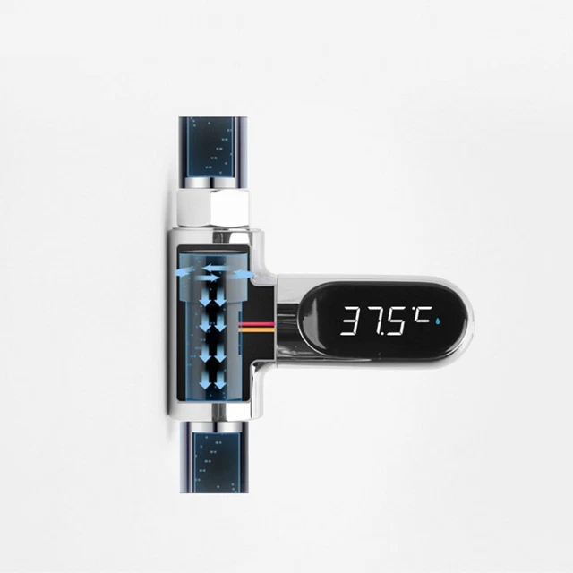 Jauge Thermomètre Douche LED – Affichage Température Eau En Temps Réel – Écran Large – Installation Facile – Sécurité Bain Bébé & Famille