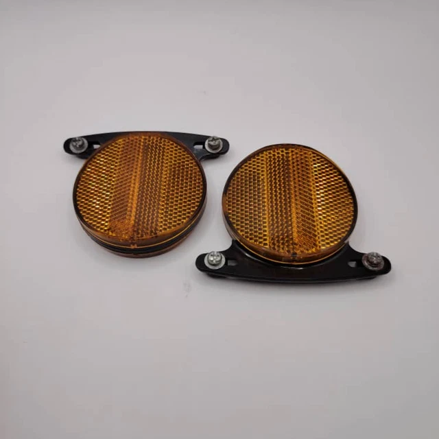 Lot De 2 Réflecteurs De Pédale Vintage Cat Eye RR-0223 - Amber/black, Japon - Pour Pièces/collection