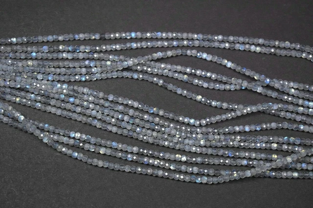 3-4MM Véritable Bleu Flash Labradorite Perles AAA Rondelle À Facettes Perle... 2