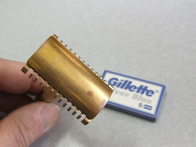 Vintage Gillette Open Comb DE Safety Razor w NEW BALL HANDLE 3