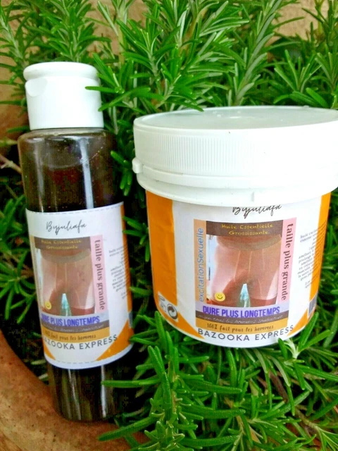 Kit Huile + Crème Bazooka 10X - Produit Pour Agrandissement Et Allongement - 200g