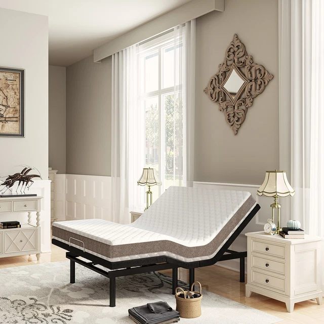 Adjustable Bed Frame Wireless Remote Electric Massage Full Queen King Size