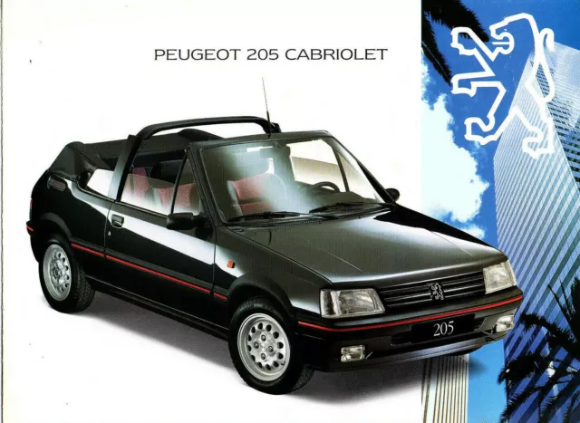 Depliant prospectus publicitaire PEUGEOT 205 CABRIOLET CTI