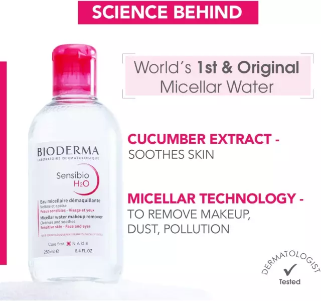 Bioderma Sensibio *Crealine H2O Make-up Entfernung Mizellösung, 500 ml 2