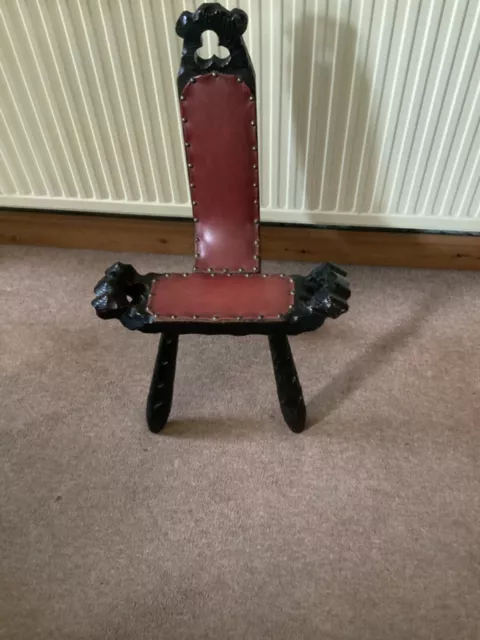 Vintage Spanish Birthing stool with 3 legs