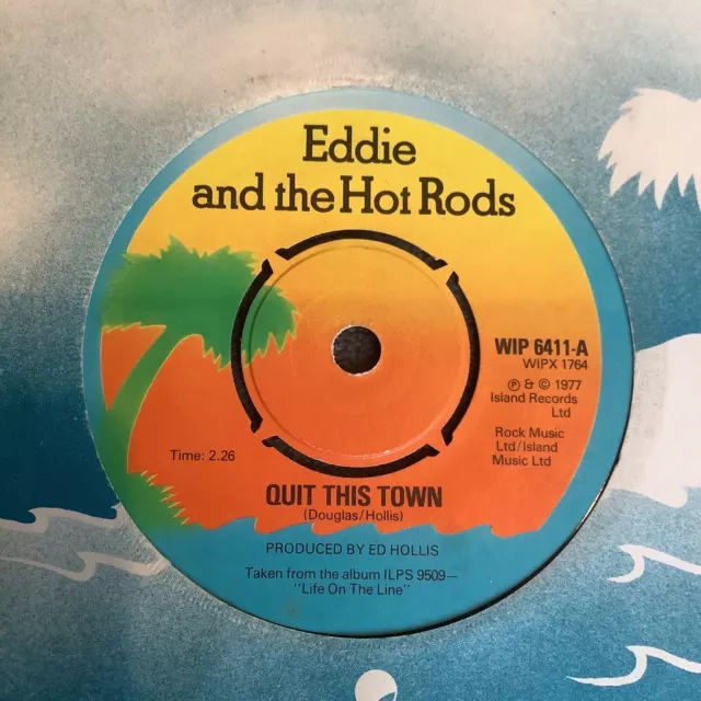Eddie And The Hot Rods - Quit This Town.    Used 7” Single Record